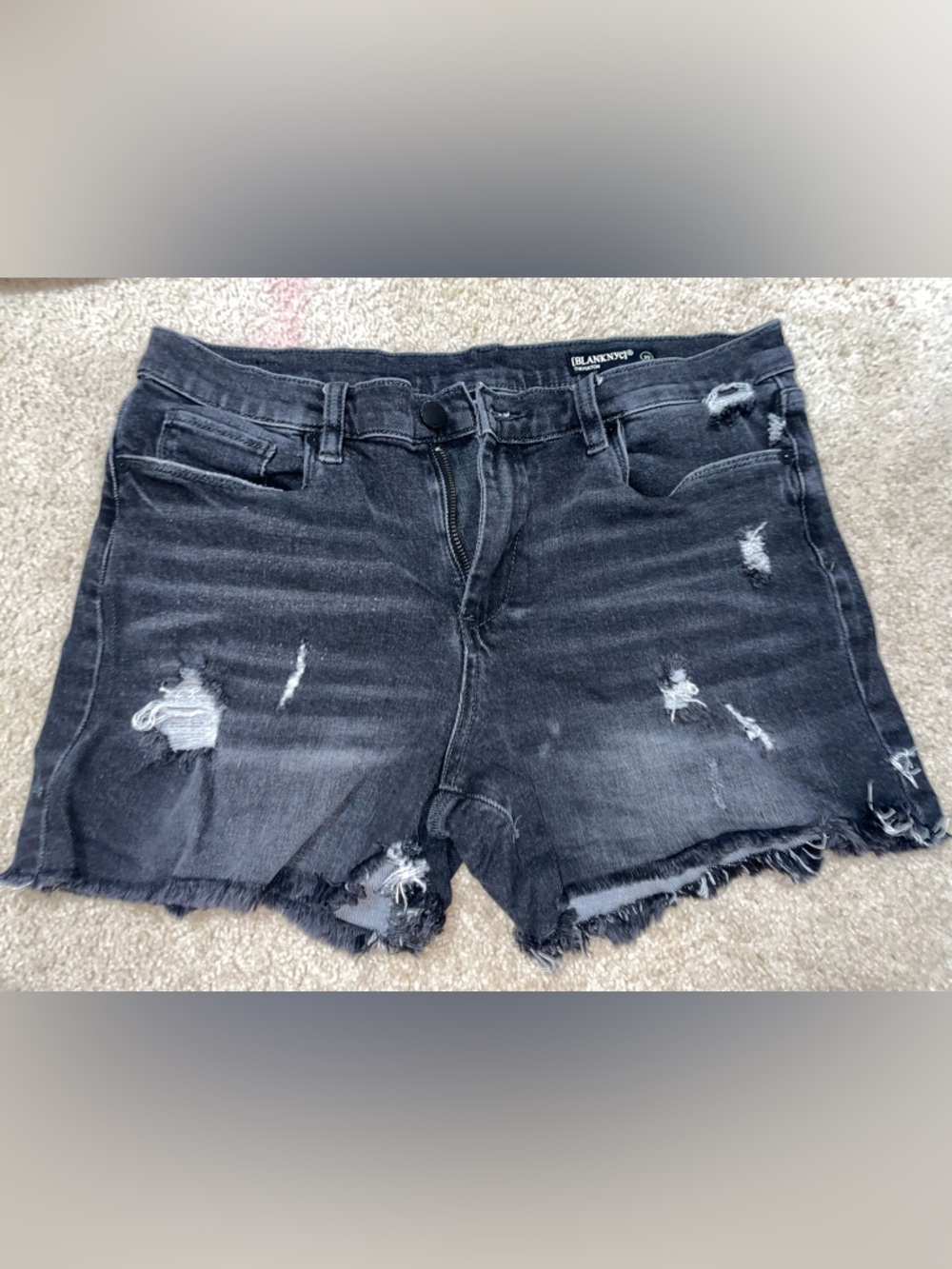 Blank NYC Black Distressed uDenim Cutoff Shorts sz30